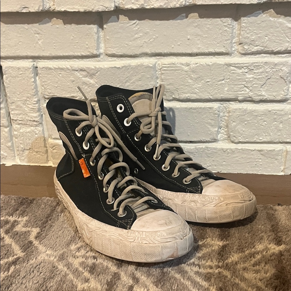Converse High-Top Black Sneakers with 3-D details on soles